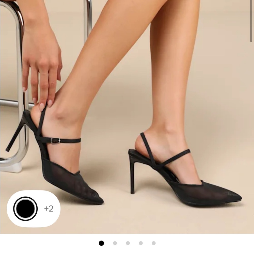 Lulu's Chic Black Slingback Heels
